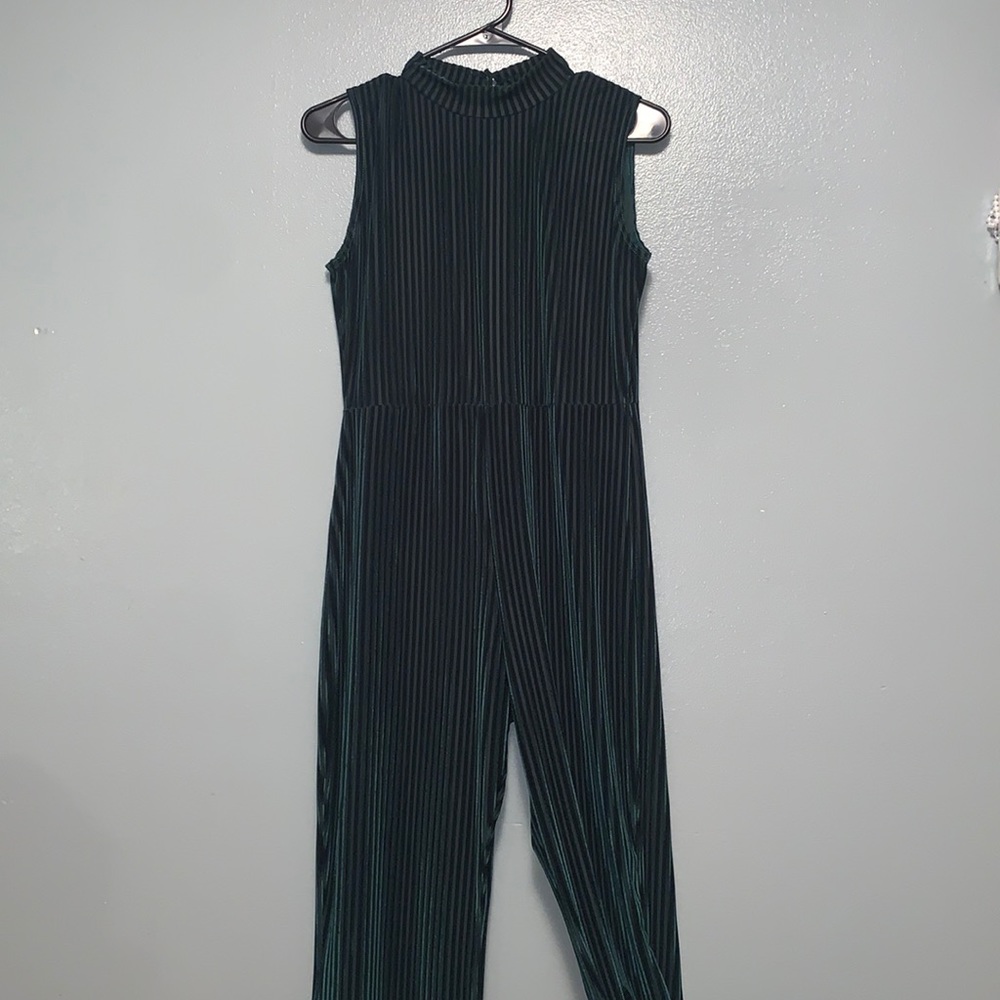 Pretty little thing emerald green wide leg jumpsuit.